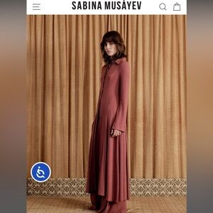 Sabina musayev antique rose rust trinity top dress maxi S